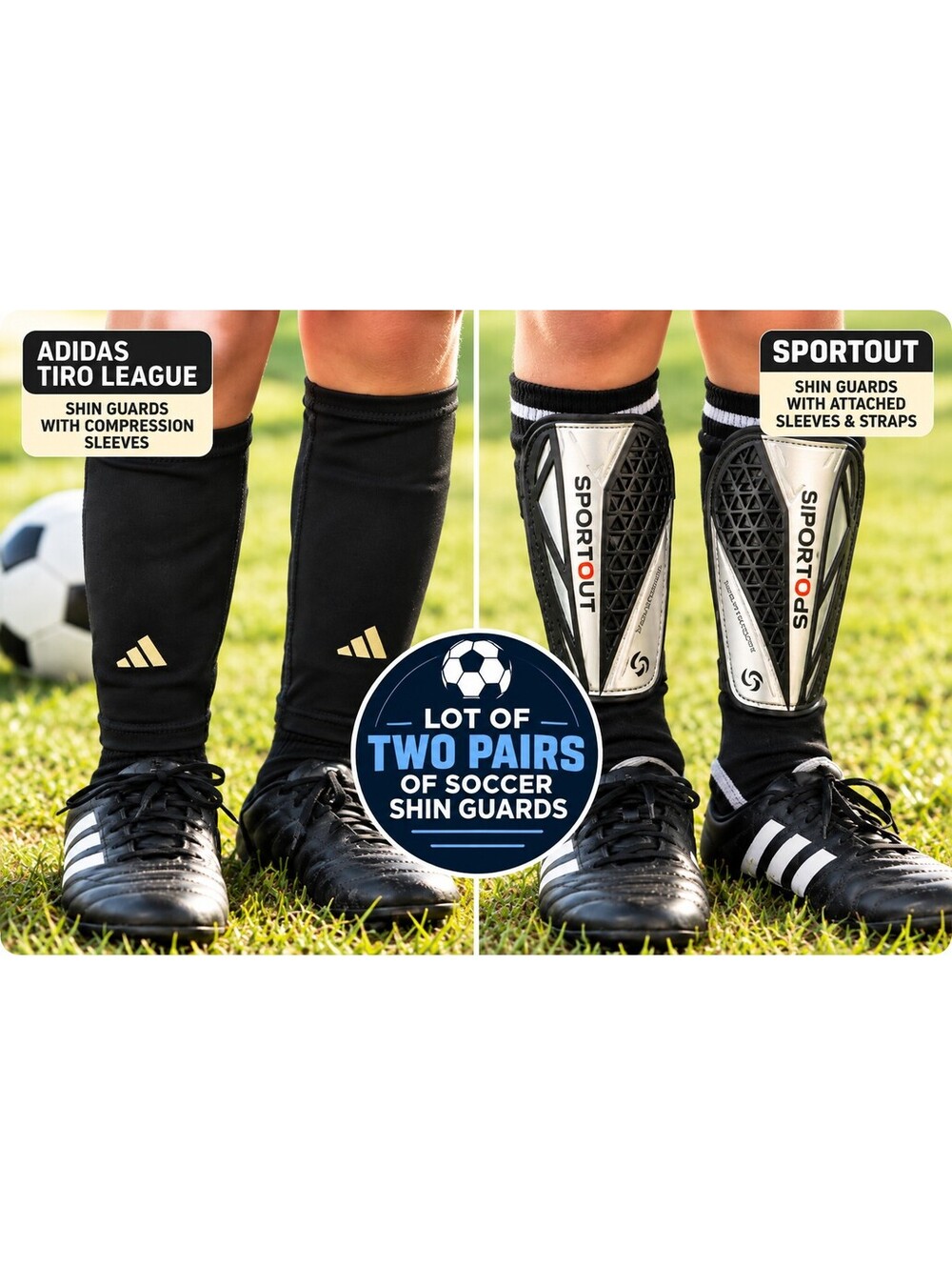 Adidas + Sportout | Lot of 2 Soccer Shin Guards